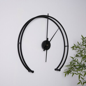 Wandklok Amara - Moderne Wandklok Groot - 60 cm - Geluidstil - Zwart