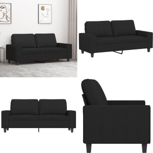 vidaXL Tweezitsbank 140 cm stof zwart - 2-zitsbank - 2-zitsbanken - Bank - Tweezitsbank