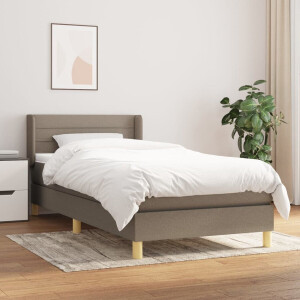 vidaXL - Boxspring - met - matras - stof - taupe - 80x200 - cm