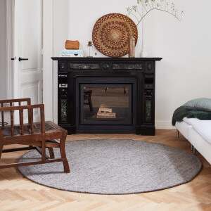Rond vloerkleed wollen Antraciet - Cobble Stone - Rond 200 Ø - (L)