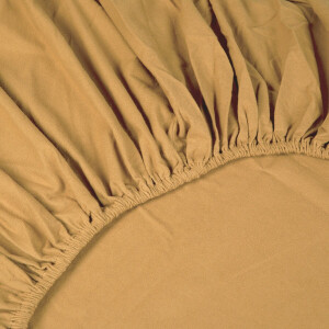 Kayori Showa Topper Hoeslaken Flanel - 180x200cm - Rondom Elastiek - Heerlijk Warm - Goud