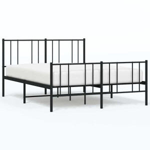 vidaXL - Bedframe - met - hoofd- - en - voeteneinde - metaal - zwart - 120x190 - cm
