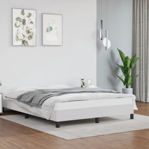 vidaXL - Bedframe - kunstleer - wit - 140x200 - cm