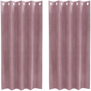 vidaXL - Blackout - Gordijnen - met - Oogjes - 2 - stuks - Donkerroze - Velours