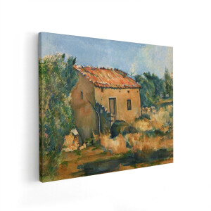 Artaza Canvas Schilderij Landschap Provence - 50x40 cm - Wanddecoratie Natuur - Muurdecoratie Cézanne - Klassieke Schilderijen Frankrijk