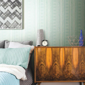 Zelfklevend behang Tribal - RoomMates - Muurstickers - Groen - Vinyl