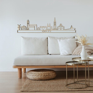 Skyline Delft Populierenhout 130 Cm Wanddecoratie Voor Aan De Muur Met Tekst City Shapes