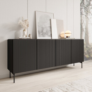Meubella - Marajo - Dressoir - Zwart - 195 cm