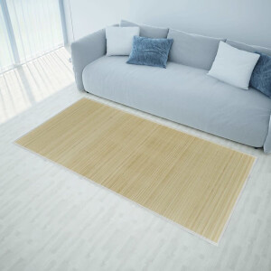 vidaXL Tapijt - Rechthoekig - 150x200 cm - Bamboe naturel Bamboe Tapijt - Vloerkleden - Woonaccessoires - Natuurlijke Materialen - Beige Tapijt