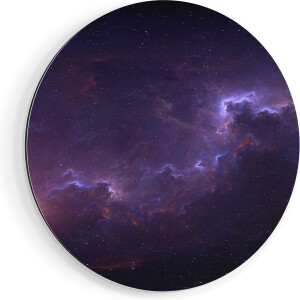 Artaza Dibond Muurcirkel Ruimte - Heelal - Ø 80 cm - Groot - Wandcirkel - Rond Schilderij - Voor Binnen en Buiten