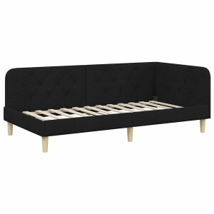 vidaXL - Hoek - Bed - Frame - Zwart - 100 - x - 200 - cm - Stof
