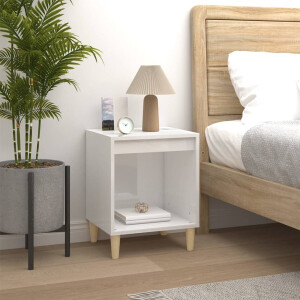 vidaXL Nachtkastje - Hoogglans Wit - 40x35x50 cm Nachtkastje - Kast - Slaapkamermeubilair - Houten Meubels - Witte Meubelen