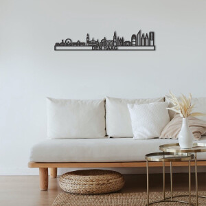 Skyline Den Haag 2 Zwart Mdf 90 Cm Wanddecoratie Voor Aan De Muur Met Tekst City Shapes