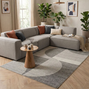Flycarpets Belos Scandinavisch Vloerkleed - Grijs - Laagpolig Tapijt - 120x160 cm