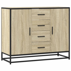 vidaXL - Dressoir - 92x35x76 - cm - bewerkt - hout - sonoma - eikenkleurig