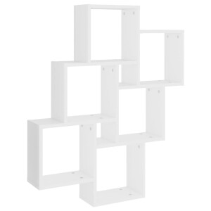 vidaXL Wandschap kubus 78x15x93 cm bewerkt hout wit - Wandplankset - Wandplanksets - Wandplankenset - Wandplankensets