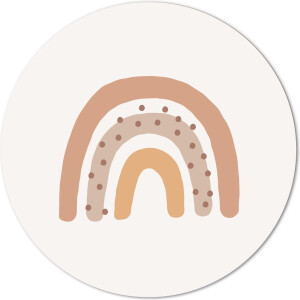 Label2X - Muurcirkel kids regenboogje - Ø 30 cm - Dibond - Multicolor - Wandcirkel - Rond Schilderij - Muurdecoratie Cirkel - Wandecoratie rond - Decoratie voor woonkamer of slaapkamer