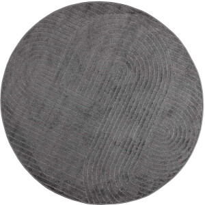 vidaXL - Vloerkleden - Rond - PALMERAS - Antraciet - Ø - 160 - CM - Polyester
