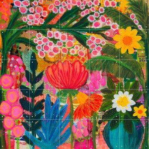 IXXI Lucy, Yvette Fanciulli - 100 x 100 cm - Gratis ophangtool - Grote wanddecoratie en posters - Speels, Collage, Kleurrijk, Gemengde Technieken