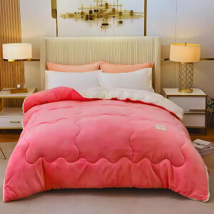 Teddy dekbed zonder overtrek - 150x200 cm - Blauw - Met kussensloop