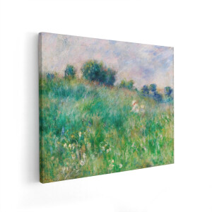 Artaza Canvas Schilderij Landschap Renoir - 50x40 cm - Wanddecoratie Impressionisme - Muurdecoratie Bloemenweide - Schilderijen Natuur