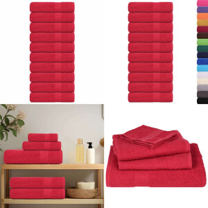 vidaXL Badhanddoeken 10 st 100x150cm 360 g/m² 100% katoen rood - Handdoek - Handdoeken - Badhanddoek - Badlaken