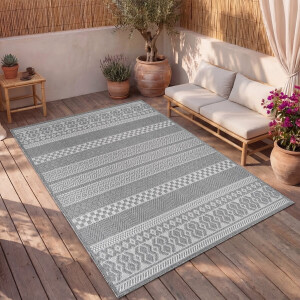 Paco Home In-& Outdoor Vloerkleed Balkon Terras Keukenvloerkleed Modern Boho Ethno Patroon 80x150 cm