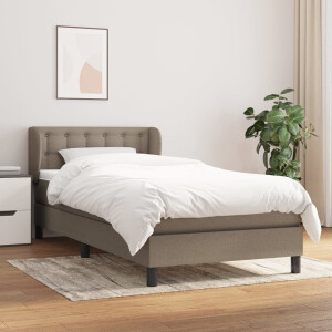 vidaXL - Boxspring - met - matras - stof - taupe - 100x200 - cm