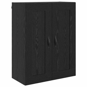 vidaXL - Wandkast - Zwart - Eiken - 69,5 - x - 34 - x - 90 - cm - Bewerkt - hout