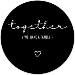 Label2X - Muurcirkel together - Ø 12 cm - Dibond - Multicolor - Wandcirkel - Rond Schilderij - Muurdecoratie Cirkel - Wandecoratie rond - Decoratie voor woonkamer of slaapkamer