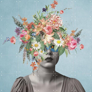 IXXI The Retro Years, Marja van den Hurk - 100 x 100 cm - Gratis ophangtool - Grote wanddecoratie en posters - Collage, Surrealisme, Gemengde