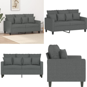 vidaXL Tweezitsbank 120 cm stof donkergrijs - 2-zitsbank - 2-zitsbanken - Bank - Tweezitsbank