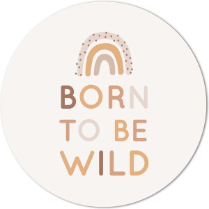 Label2X - Muurcirkel kids born to be wild - 120 cm - Dibond - Multicolor - Wandcirkel - Rond Schilderij - Muurdecoratie Cirkel - Wandecoratie rond - Decoratie voor woonkamer of slaapkamer