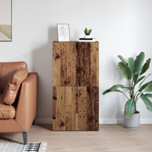 vidaXL - Kantoorkast - Oud - hout - 60 - x - 32 - x - 115 - cm - Bewerkt - hout