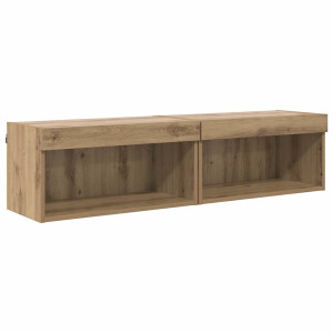 vidaXL - Tv-meubelset - 2 - st - Artisan - Eiken - Bewerkt - hout