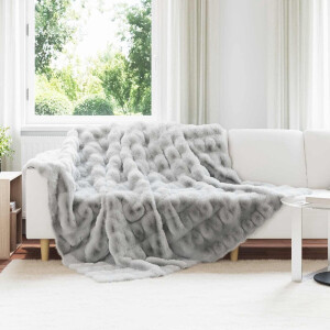 vidaXL - Antislip - nepbont - dekentje - Olite - Grijs - 240 - x - 270 - cm - Polyester