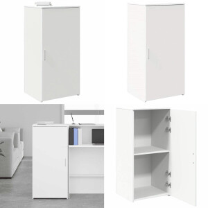 vidaXL Opbergkast 50x45x103,5 cm bewerkt hout wit - Opbergkast - Opbergkasten - Kast - Dressoirkast