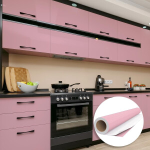 Waterdichte zelfklevende vinylfolie op rol per meter - Afwasbare sticker voor keuken, meubels, kasten, deuren - 60 cm x 20 m - Poederroze