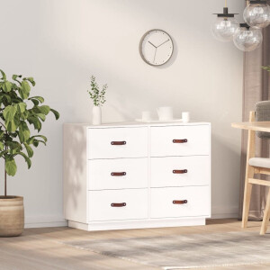 vidaXL Grenenhouten Dressoir - Dressoir - Dressoir 100x40x75 cm massief grenenhout wit - Vintage Dressoir - Salontafel - Tv Stand