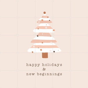 IXXI Happy Holidays & New Beginnings, Orara Studio & Various - 100 x 100 cm - Gratis ophangtool - Grote wanddecoratie en posters - Minimalistisch
