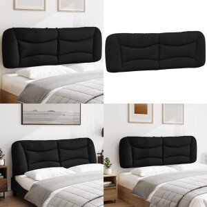 vidaXL Hoofdbordkussen 160 cm stof zwart - Hoofdbordkussen - Hoofdbordkussens - Hoofdbord Kussen - Hoofdeinde Kussen