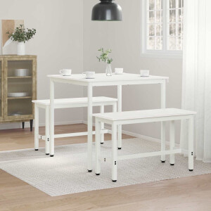 vidaXL - Eettafel - Wit - 80 - x - 80 - x - 75 - cm - Massief - grenenhout