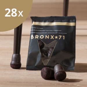 Bronx71® Vloerbeschermer set (voor 28 poten) bruin Ø14-19 mm - Stoelpoot beschermers - Stoelpootdoppen - Stoelpoot sokken