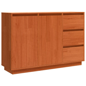 vidaXL - Dressoir - met - lade - Bruin - 111 - x - 34 - x - 75 - cm - Massief - grenenhout