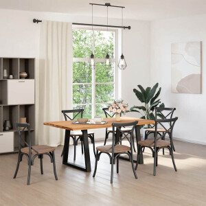 vidaXL Eettafel rechthoekig 180x100x74 cm massief eikenhout lichtbruin - Eettafel - Eettafels - Eetkamertafel - Keukentafel