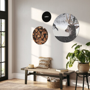 Label2X - Muurcirkel hout - Ø 60 cm - Dibond - Multicolor - Wandcirkel - Rond Schilderij - Muurdecoratie Cirkel - Wandecoratie rond - Decoratie voor woonkamer of slaapkamer