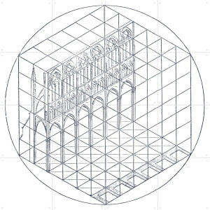 IXXI Facade, Aster Edition - 80 x 80 cm - Gratis ophangtool - Grote wanddecoratie en posters - Technische Tekening, Geometrische Kunst, Line art