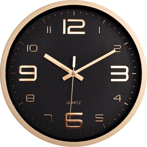 LW Collection keukenklok rosé zwart 30cm - kleine wandklok - muurklok stil uurwerk - stille klok - kleine klok