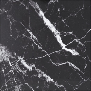 vidaXL - Tafelblad - 80x80 - cm - 6 - mm - gehard - glas - met - marmeren - design - zwart