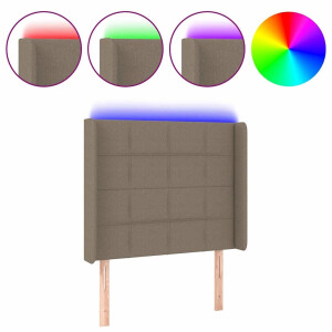 vidaXL - Hoofdbord - LED - 83x16x118/128 - cm - stof - taupe